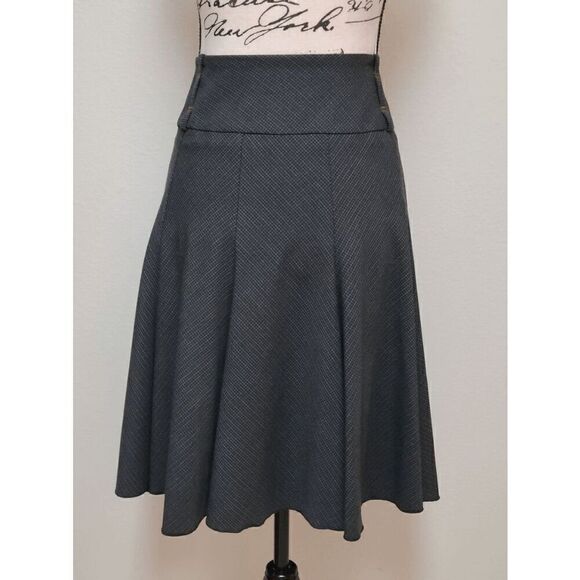 ANNA DALI PARIS A-Line Checkered Print Gray Skirt SIZE 42 (US 10) - Picture 3 of 9